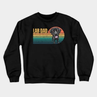 Lab Dad Funny Black Labrador Retriever Dog Lover Retro Sunset Crewneck Sweatshirt